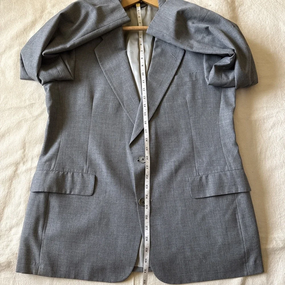 Christian Dior Mens Gray Long Sleeve Single-Breasted Two-Button Blazer Size 44